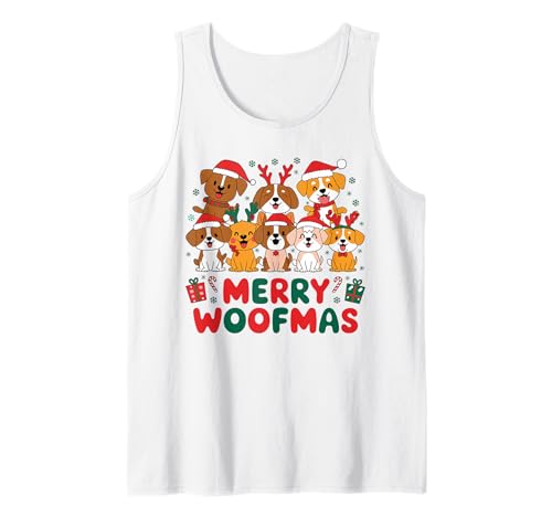 Buon Woofmas Cute Christmas Dog Mom Divertente amante dei Canotta