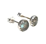 Labradorite Stud Earrings in Sterling Silver