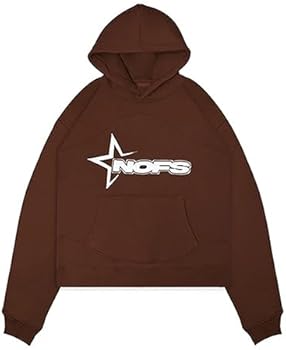 NOFS Joggingbroek en trainingspak, letterprint, losse hoody en joggingbroek, Y2K voor heren, hiphop, streetwear, tracksuit, mannen, pullover, casual top en sportbroek (2 stuks pak), 2 - zwart, M