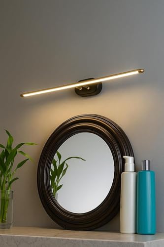 Image of 12W LED Mirror Light for Bathroom | Modern Picture Light for Dressing Table & Vanity Mirror | Wall Mounted LED Wall Lamp for Wash Basin, Makeup Mirror, Bedroom & Bathroom | Black Finish