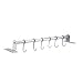Produktbild Wandmontierte Schiene Rack Wandhaken Metall Haken Edelstahl Kleiderbügel mit Schiebehaken Utensil Hanging Hook Organizer für Home Badezimmer Küche(6 Hooks)