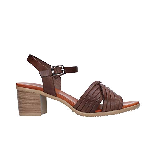 PORRONET 2543, Sandalias con Tacon, para Mujer, Color Marron - Cuero Talla:...