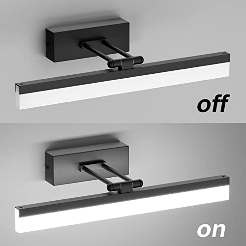 Klighten 9W Lampada da Specchio per Bagno LED, Bianco Freddo 6000K Luce da Specchio Bagno, Applique Bagno Specchio Moderno Nero, 40cm, 585Lumen, 180°Regolabile, Non Dimmerabile - Image 3