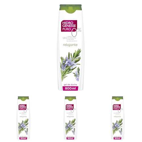 Hidro-Genesse Gel de Ducha Relajante Bote 800 ml (El embalaje puede variar) (Paquete de 4)