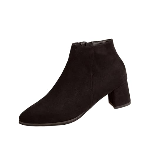 Bottines courtes pour femme grande taille chaussures bout pointu automne hiver