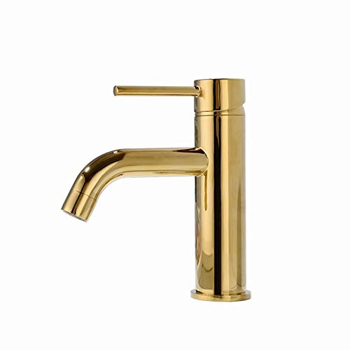 Robinet de lavabo en laiton doré rose mitigeur chic sur pont