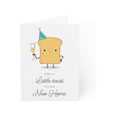 New Home Greeting Card with Toast Illustration Cover