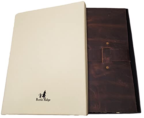 Grand journal de bord en cuir rustique avec 320 pages blanches - 4