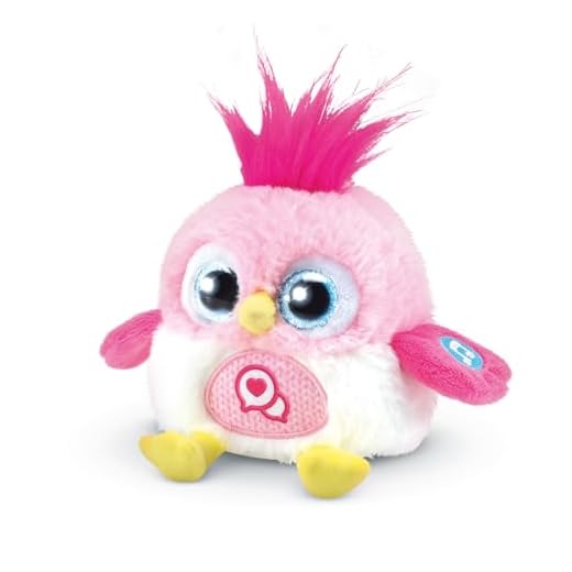 VTech - LoLibirds Rose, Peluche Interactive Oiseau à Poser sur l'Épaule, Yeux Lumineux Multicolores, Compagnon Câlin Qui Répète et Change la Voix, Cadeau Enfant de 4 Ans à 10 Ans - Contenu en Français