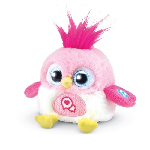 VTech - LoLibirds Rose, Peluche Interactive Oiseau à Poser sur l'Épaule, Yeux Lumineux...