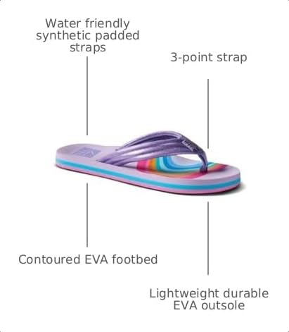Image of REEF Girls Kids Ahi Beach Flip Flop, Soft Cushion Footbed, Water Friendly