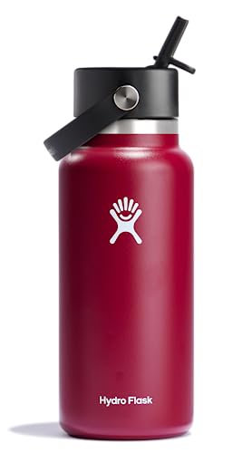 Hydro Flask 32oz Wide Mouth Bottle with Flex Straw Cap – Berry