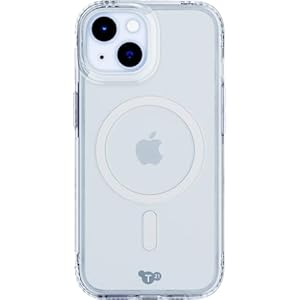 Tech21 Evo Clear hoesje voor iPhone 15, Geschikt voor MagSafe, Standaard telefoonhoesje, TPU en Biologisch afbreekbaar materiaal, Transparent, 12x Militaire standaard valbescherming: 3.6m