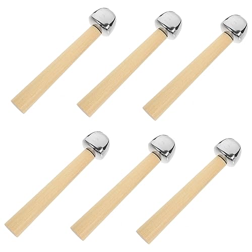 KICHOUSE 6個 手 ベル 子供 手 ガラガラ 赤ちゃん 手持ち 遊び道具 手 ガラガラ おもちゃ 木製 ガラガラ 初期 子供 ガラガラ おもちゃ 可愛い 手 ガラガラ 子供