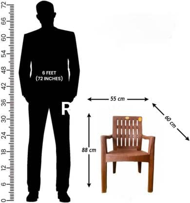 Image of ANMOL Kelvin Brown Chair Fully Comfort and Weight Bearing Capacity 150 kg Outdoor Chair Plastic Outdoor Chair Brown Color (Pack of 2)