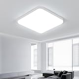 Comely Plafón LED Cuadrado 25 cm 32 W IP54 – Luz Blanca Fría 6500 K –...
