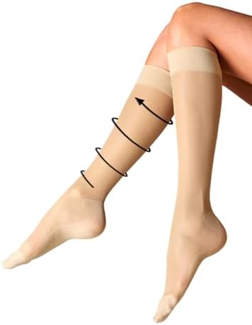 Ladies Pretty Legs Knee High Silky Smooth Compression Travel Socks DJ4S