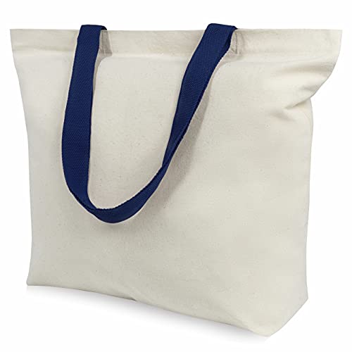 TOPDesign 2-Pack Canvas Tote Bags with Magnetic Snap