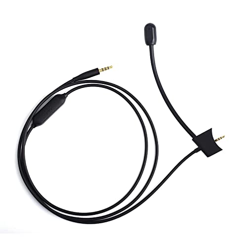 Replacement for QC45 Detachable Boom Microphone Cable with Mute Switch Compatible with Bose QuietComfort 45 Headphones for PS4 PS5 Xbox One Controller