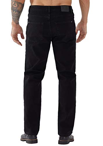 ZLZ Regular Fit Denim Jeans for Men, Mens 5-Pockets Classic Straight Leg Jean Pants Black