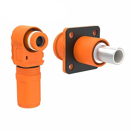 Conector para batería 120A 25mm² naranja ángulo recto miniatura 1