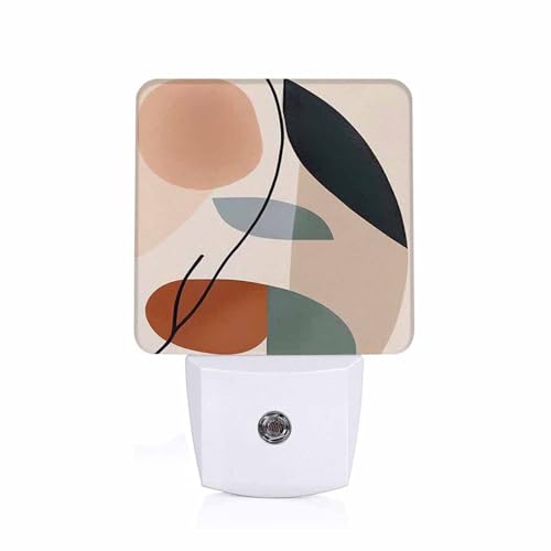 Jahiona LED Night Light Lamp with Smart Sensor Dusk to Dawn Sensor,Abstract Minimalism Art Night Light Daylight White,0.5W Plug-into Wall for Adults,Bedroom,Bathroom,Hallway,Kitchen