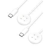 Google Pixel Watch 3 / Pixel Watch 2 / Fitbit Versa 4 / Sense 2 用 充電ケーブル 充電器 KONXISA 1m長さ 磁気充電 Type-Cコネクタ 高耐久 軽量 小さい 持ち運び便利 スマートウォッチアクセサリー（2本/ホワイト）