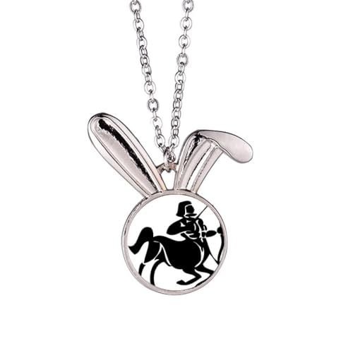 Collier Sagittaire constellation zodiaque pendentif lapin en acier inoxydable
