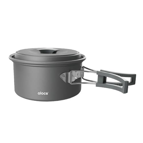 Casserole de camping en alliage d'aluminium avec poignée pliable 1L à 3L
