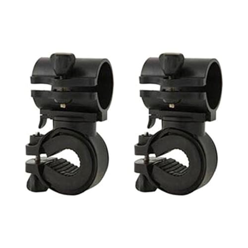 QIEIEI 2Pcs 360 Degree Rotating Bicycles Light Holder Universals Torches Clip Flashlight Mounting Brackets