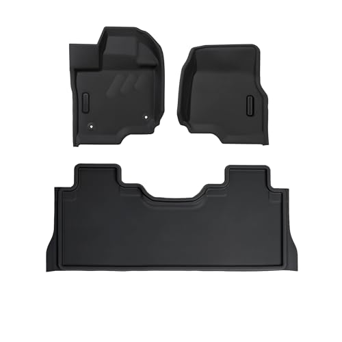 Image of BaseLayer Elite Floor Mats for Ford F150 (2015-2026) SuperCrew and (2022-2025) Lightning with Rear Fold-Flat Storage - Made in USA - Precision Fit Heavy Duty All-Weather Mats - Front & Rear