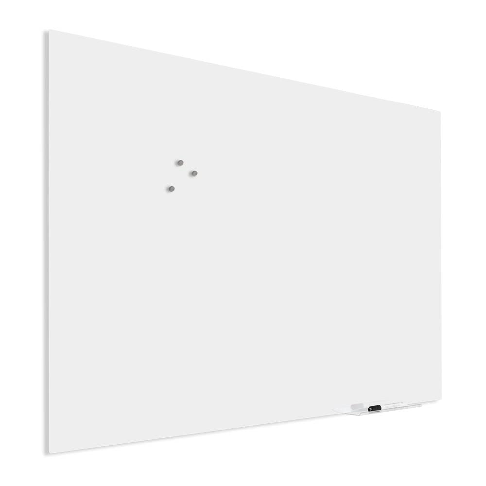IVOL Designerska szklana tablica premium – magnetyczna tablica szklana z możliwością zapisywania z ukrytym montażem – tablica magnetyczna (100 x 150 cm, biała)