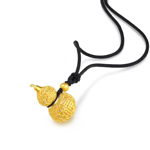 CHOW SANG SANG 999.9 24K Solid Gold Cultural Blessings Auspicious Gourd WULU Necklace for Women & Men 70cm 90852Z Price-by-Weight 13.47g Gold4