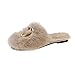B/H Nvierno Hombre Pantuflas,Pantofole Peluche invernali in Metallo, pantofole Casual calde da Donna-Beige_37,Zapatillas De Casa De