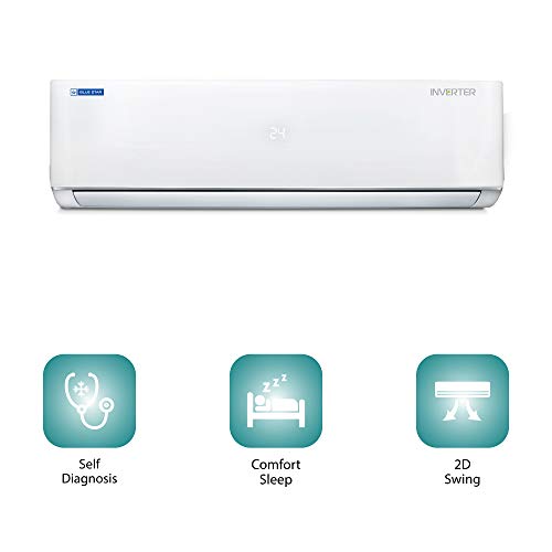 Image of Blue Star 1.0 Ton 3 Star Inverter Split AC (Copper, IC312MATU, Auto Adjustable, White)