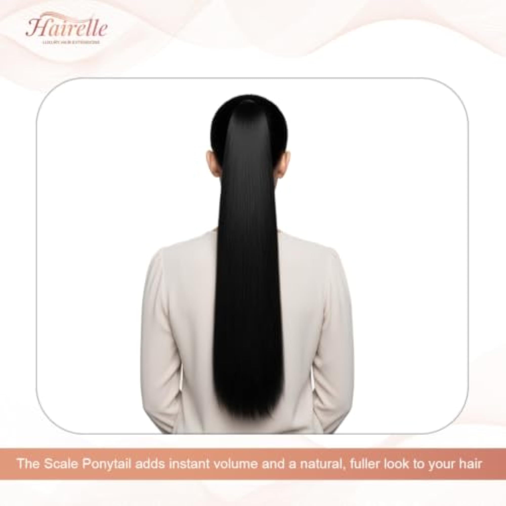 Black Straight Synthetic Ponytail Extension