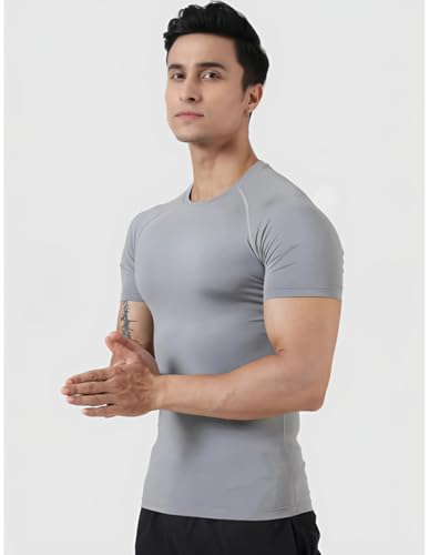 Image of Men's Gym T-Shirt, Dra-fit, Regular Fit, Round Neck, Short Sleeve, Black