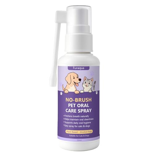 Furaqua Pet Dental Spray for Dogs & Cats – Enzyme-Based Oral Care Mist with Hypochlorous Acid & Galla Japonica to Freshen Breath, Support Clean Teeth and Promote Healthy Gums (1)