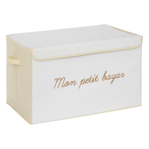 ATMOSPHERA CREATEUR D'INTERIEUR Baúl de almacenamiento infantil 'Yuma' blanco rizado 36x57cm