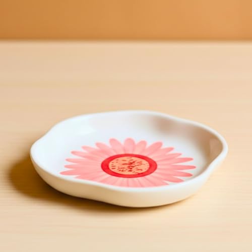 Image of WEAVING HOMES Flower Handmade Dessert Plate, Size: 11 cm Microwave & Dishwahsher Safe (Set of 1)