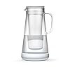 LifeStraw Home – Water Filter Pitcher, 7-Cup, White, Glass with Silicone Base, White, for everyday protection against bacteria, parasites, microplastics, lead, mercury, PFAS and a variety of chemicals