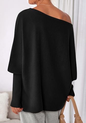 BTFBM Casual Sweaters for Women Fall Fashion 2025 Off The Shoulder Sweater Solid Knitted Pullover Loose Jumper Tops3