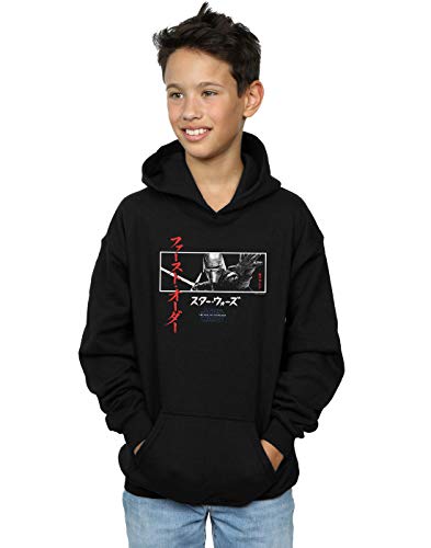 Absolute Cult Star Wars The Rise Of Skywalker Kylo Ren Katakana Art Stripe Boys Hoodie Black 9-11 Years