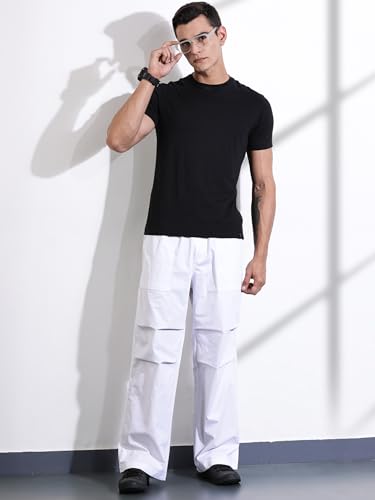 Image of Thomas Scott Men's | Solid | Light Weight | Breathable Fabric | 6 Pockets | Mid Rise | Loose Fit | 100% Cotton | Elasticated | Chino Trouser | Pants