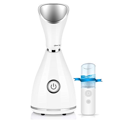 Facial Steamer - Nano Ionic Face Steamer for Home Facial Warm Mist Humidifier Steamer for Face Sauna Spa Sinuses, Unclogs Pores Reduce Blackheads Deep Cleaning Facial Cleaner Face Sprayer Machine
