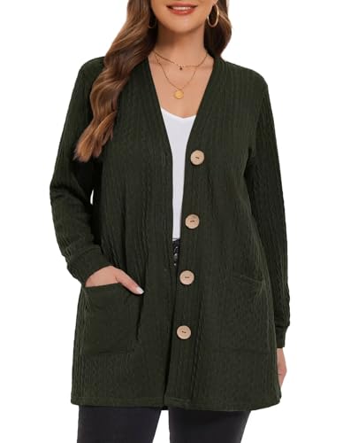 LARACE Open Front Cardigan for Women Cable Knit...