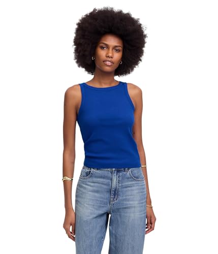 (取寄) メイドウェル レディース ブライトサイド ハイ ネック タンク Madewell women Brightside High Neck Tank Brilliant Sapphire Madewell Women's Brightside High Neck Tank, Brilliant Sapphire