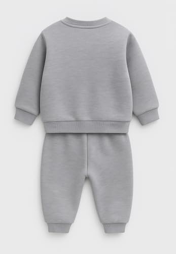 Image of Bold N Elegant Kids Fleece Lined Winter T-Shirt Jogger Set Warm Sweatshirt Pants | Stylish Astronaut Print Winter Co-ord Set for Infant Toddler Teedler Boys n Girls