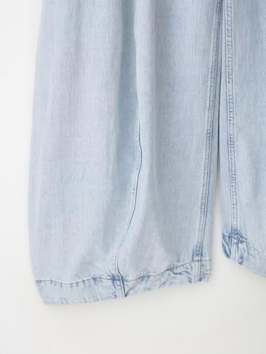 Women’s Casual High-Waist Balloon Jeans, Full-Length Denim Pants with Seam-Concealed Pockets & Zipper4