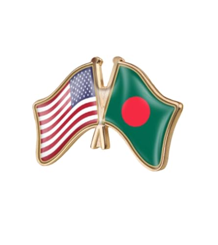 Image of World Most Countries Single Pin Brooch Badge United States USA America and Other Countries Cross Friendship Pin Badge for Men Women